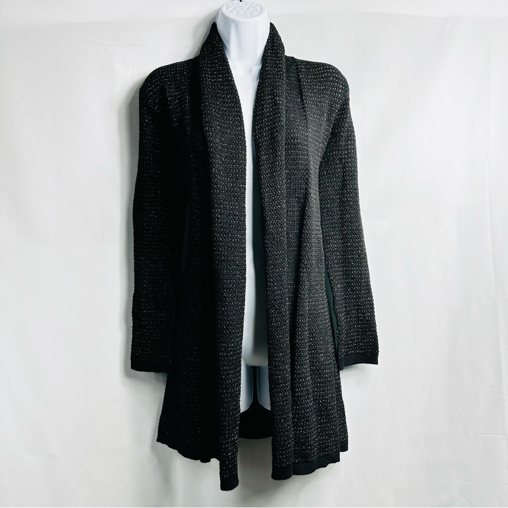 Love For Humanity Black Label Women’s Sz Large Black & Gold Long Sleeve Cardigan